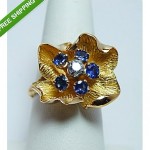 vintage tiffany & co sapphire diamond flower ring