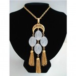 vintage trifari long lucite tassel necklace