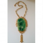 vintage vendome faux jade necklace