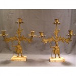 antique 19th century bronze brass figural candelabra