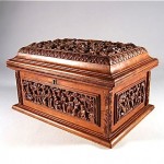 antique 19th century chinese carved wood desk box