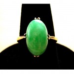 antique 19th century jadeite 14k engagement ring z