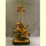 antique bronzed mythology lamp