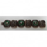 antique chinese silver jade bracelet