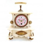 antique french alabaster clock z