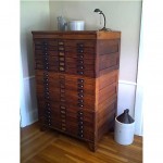 antique hamilton oak flat file cabinet