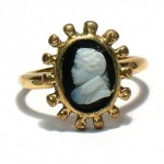 antique victorian 14k agate cameo ring