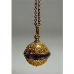 antique victorian 18k faceted amethyst ball pendant necklace