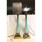 two vintage murano glass lamps