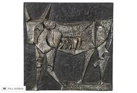 vinatge 1970s degrott bull plaster relief