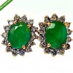 vintage colombian emerald and diamond earrings