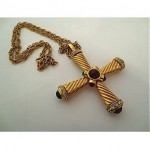 vintage givenchy gripoix cross necklace