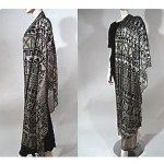 vintage 1920s assuit gold on black shawl z