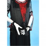 vintage 1920s silk satin lace sleeve dress