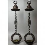 vintage 1940 hanging bronze temple candleholders