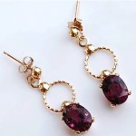 vintage 1940s art deco 14k purple sapphire earrings