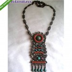 vintage 1940s dominguez mexican sterling gemstone necklace