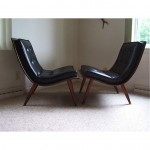 vintage 1950s midcentury modern scoop chairs
