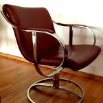 vintage 1968 william platner for steelcase chrome leather swivel chair
