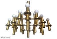 vintage 1970s austrian molecule brass chandelier