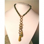 vintage art deco bakelite brass necklace