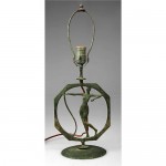 vintage art deco bronze table lamp