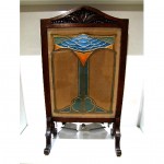 vintage arts and crafts embroidered fire screen attributed to guild of handicrafts z