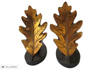 vintage bronze leaf bookends