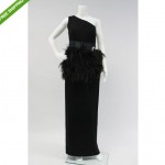 vintage carolyn roehm feather embellished evening gown z