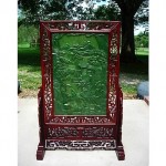 vintage chinese carved jade table screen z