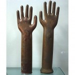 vintage copper glove molds