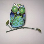 vintage curtis jere enamel owl wall sculpture