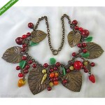 vintage early miriam haskell glass fruit salad necklace