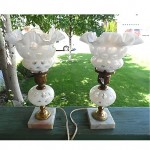 vintage fenton coin dot lamps