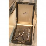 vintage georg jensen sterling tongs and lemon fork set