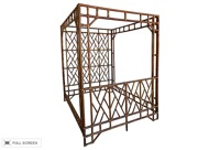 vintage hollywood regency bamboo canopy bed