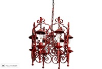 vintage iron scrollwork chandelier