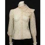 vintage ivory lace ruffle blouse z