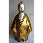 vintage japanese gilt cast iron statue