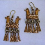 vintage kalevala koru bronze earrings