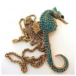 vintage kenneth jay lane seahorse necklace