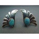 vintage lewis lomay hopi silver turquoise earrings