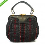 vintage lord & taylor knit velvet handbag z