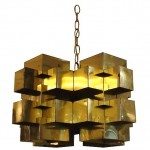 vintage mid-century curtis jere brass chandelier z