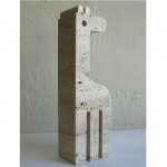 vintage mid-century fili mannelli for raymor travertine giraffe bookend sculpture z