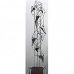 vintage mid-century large brutalist metal sculpture z