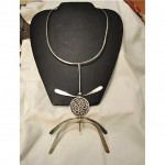 vintage modernist sterling silver pendant necklace