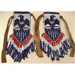 vintage native american beaded leather tie on hair braid accessories