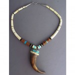vintage navajo sterling faux bear claw bead necklace