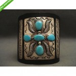 vintage navajo turquoise silver ketoh bracelet z